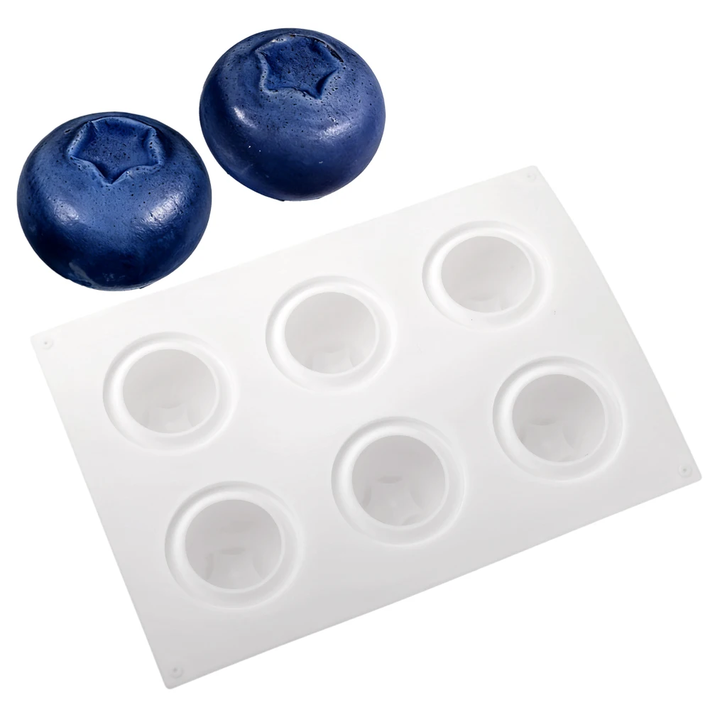 6 or 35-Cell Blueberry Design Chocolate Mould Food Grade Silicone Mousse Cake Mould Kitchen Non-stick Dessert Baking Tools