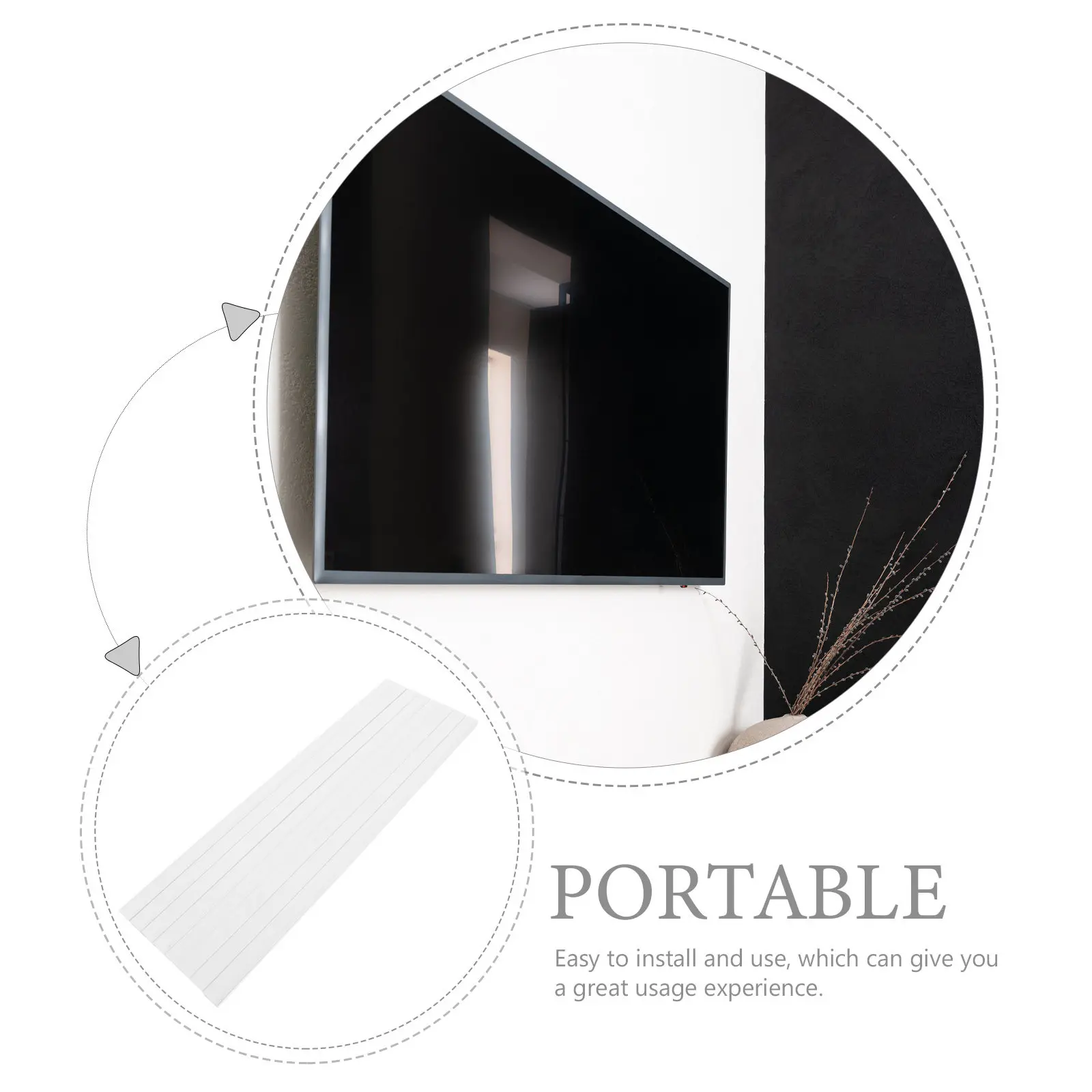 1Set Corner Cable Concealer Wall Mounted Wire Channel Hide Wires Along Wall Fire Resistant Plastic Cord Cover for TV Computer