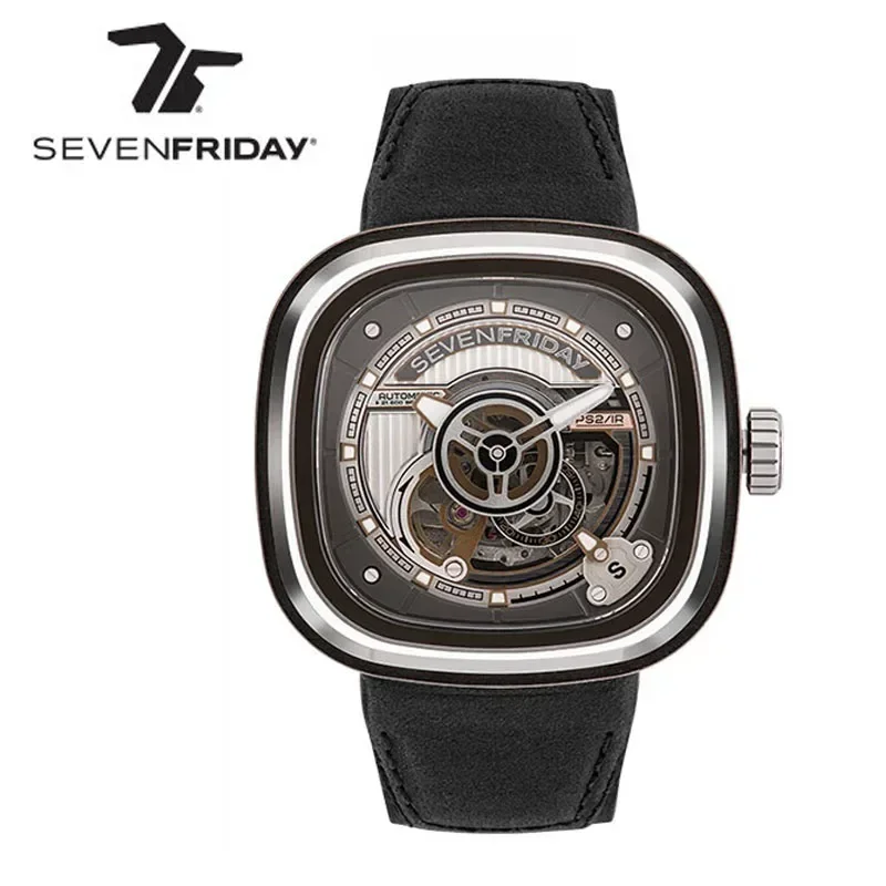 SEVENFRIDAY-PS2/01 watch, men\'s and women\'s automatic mechanical watch, P series, luxury brand, gift, waterproof and high-end