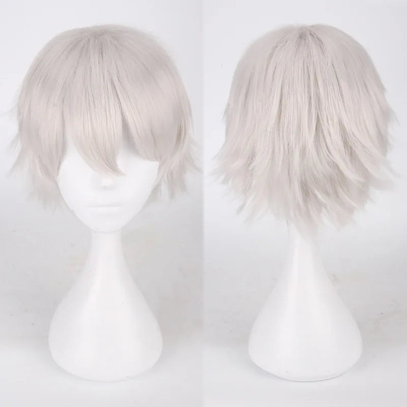 Synthetic Cosplay Wig Universal Fluffy Short Hair 30cm Black Pink Student Costume Party Anime Daily Wear Breathable Lightweight