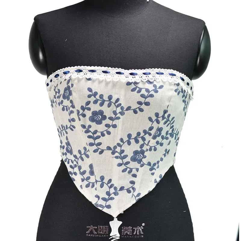 

Women Print Corset Sexy Off-Shoulder Tube Tops Strapless Backless Crop Tank Vests Short