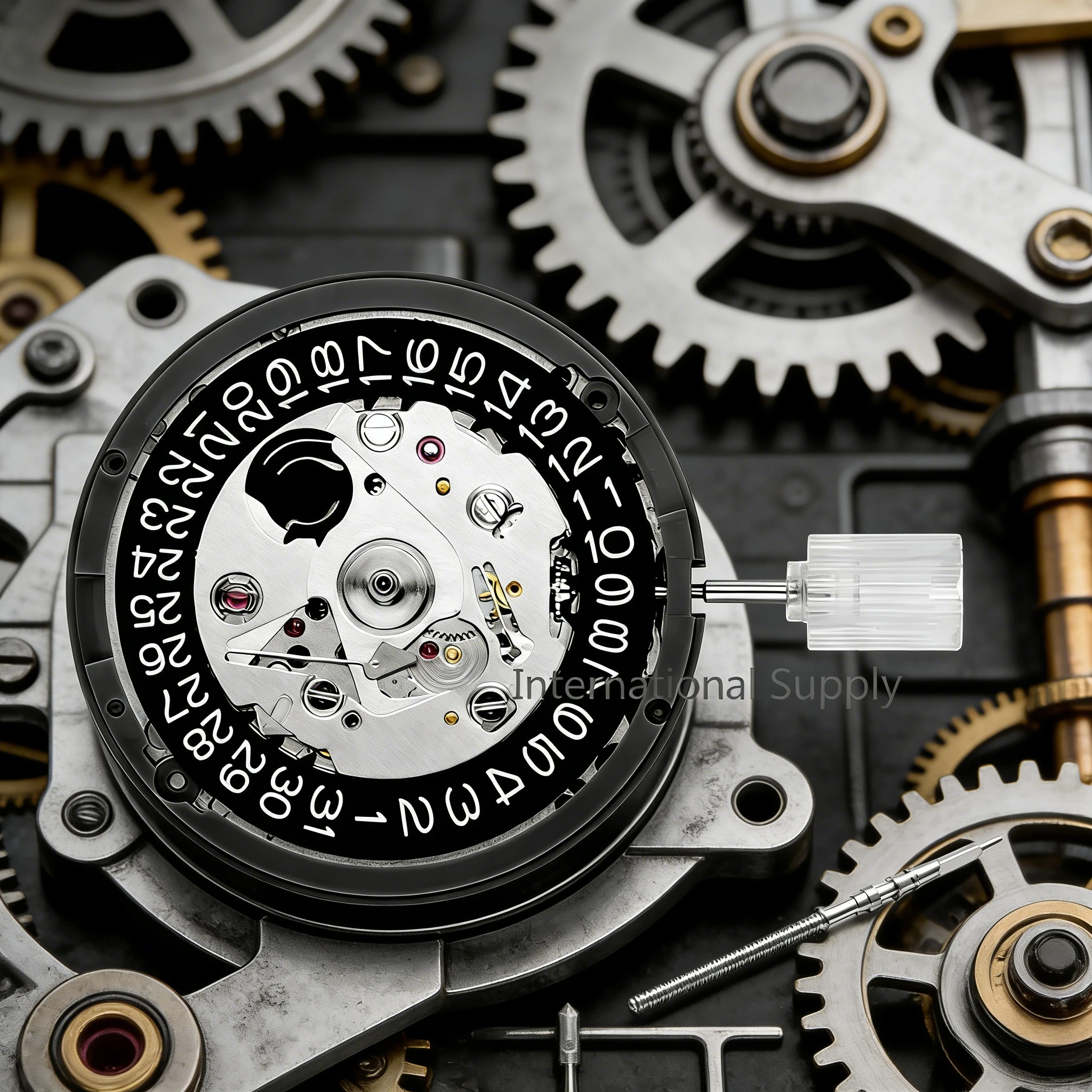 

Japan NH35 NH35A 24 Jewelry High Accuracy Mechanical Automatic Movement Black Day Date 3 o'clock Crown 3.8'clock Crown