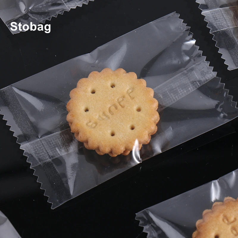 StoBag Clear Plastic Cookies Bag Machine Sealed Small Baking Biscuit DIY Kids Candy Packaging Handmade Christmas Favors Party