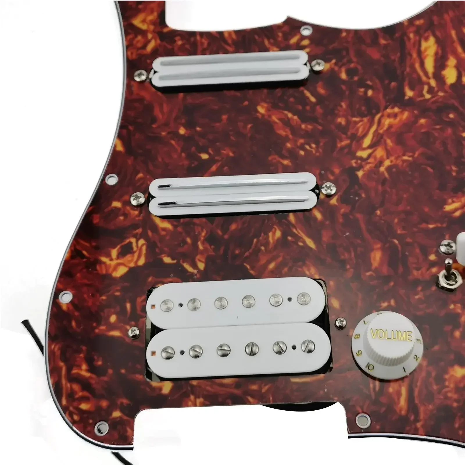 

Q-X Music Store-Guitar Pickup Prewired Pickguard Alnico V Humbucker Single Cut Features Wiring Harness Guitar Set White Pickup