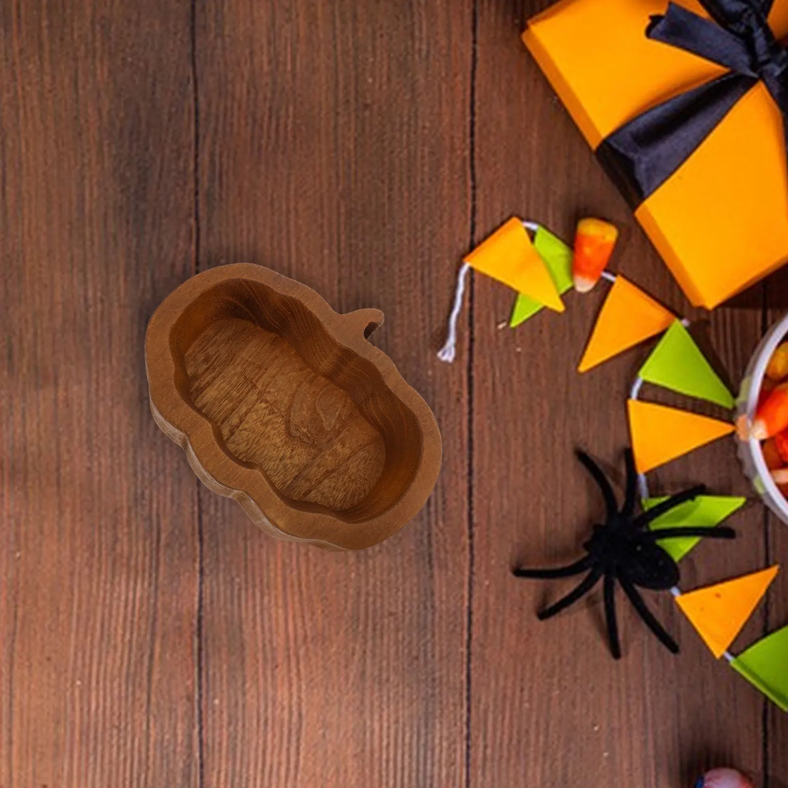 

Pumpkin Design Wooden Fruit Salad Dessert Container Reusable Food Cute Decorative Kitchen Tableware Wood Candy Household Soup