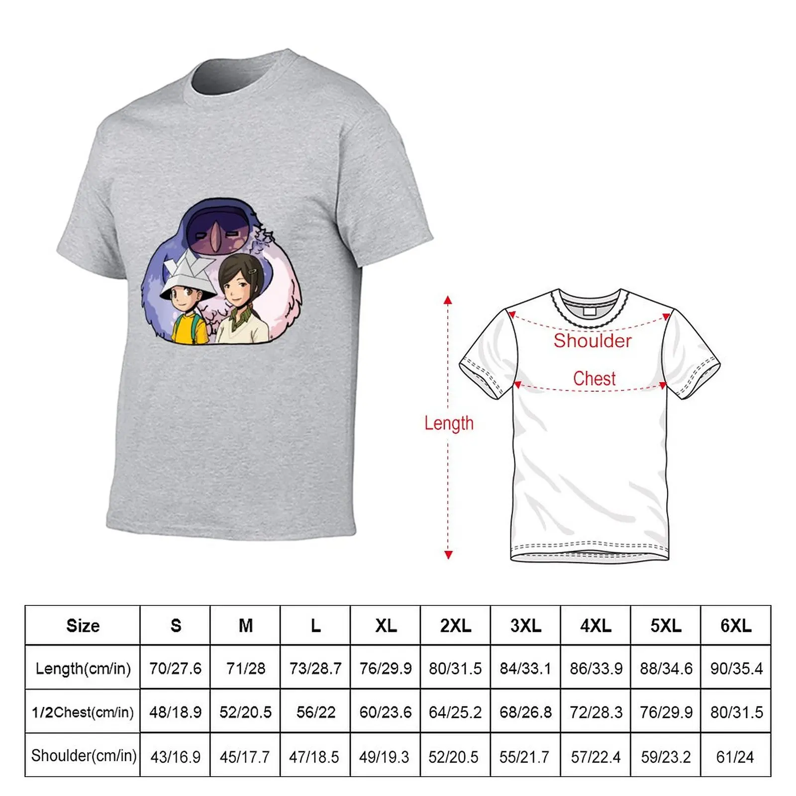 Rakuen T-Shirt plain korean fashion anime clothes customs Men's t shirts