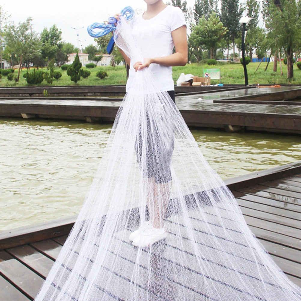 

Ringless Fishing Net High-Strength Nylon Monofilament Hand Throw Durable Loop-Free Catch Galvanized Iron Weight Small Mesh