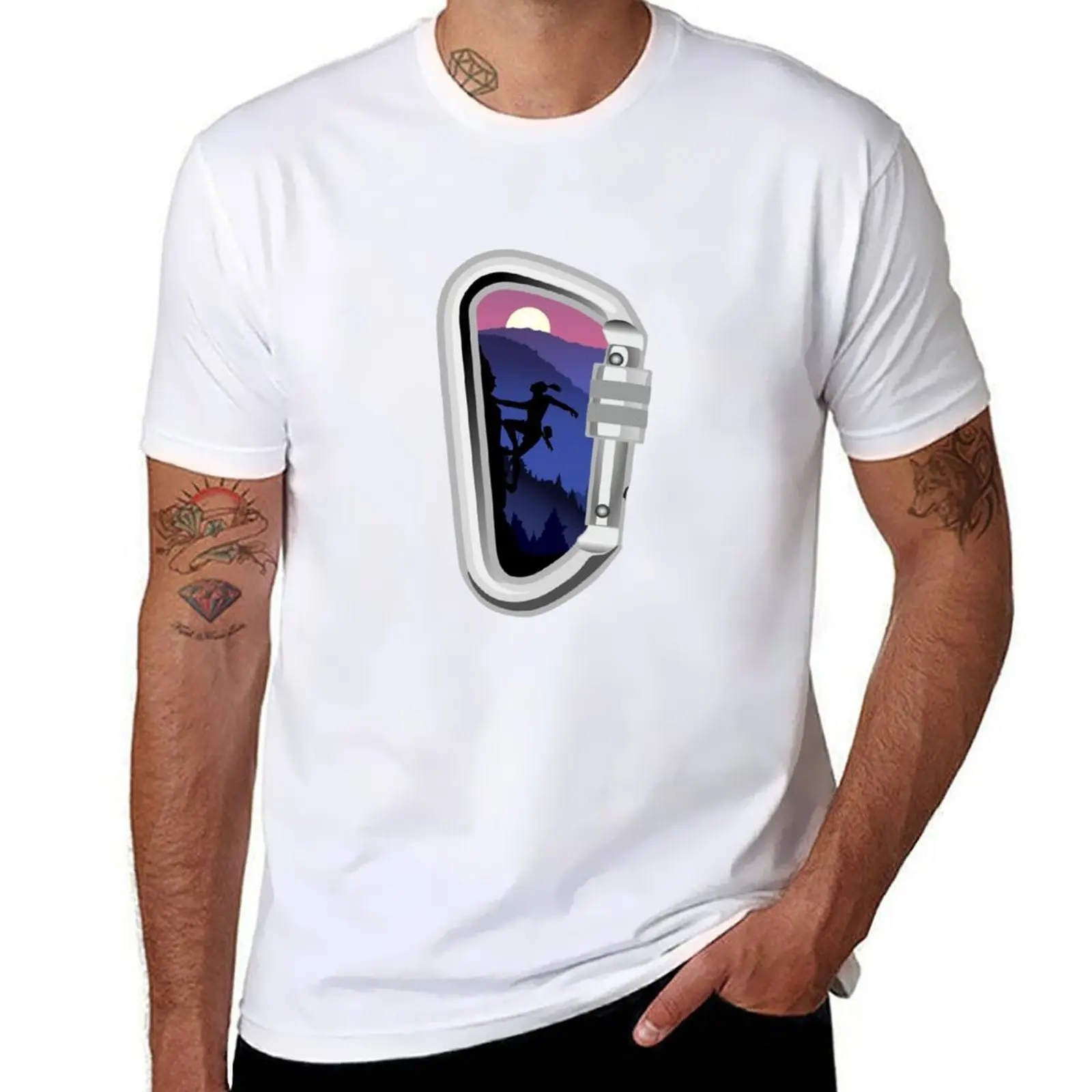 

Climbing Woman Carabiner T-Shirt man t shirts for men casual man t shirt designer T-Shirt