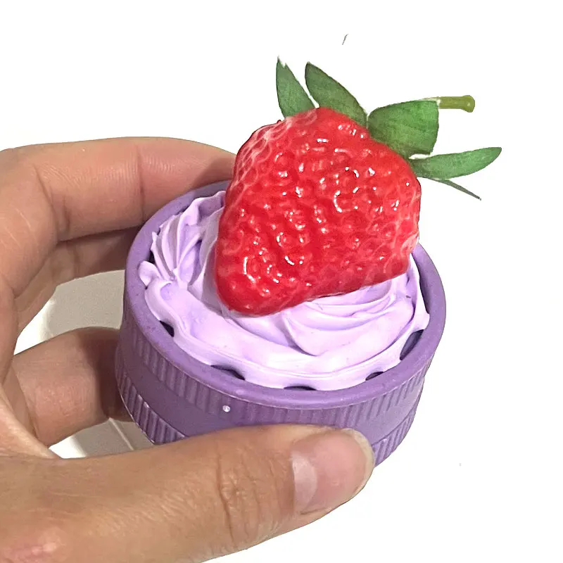 Pink/Purple/Red Strawberry Cake Dry Herb Grinder 2 layers 55MM CreativePlastic Tool Tobacco Kitchen Smoking Accessory Miller