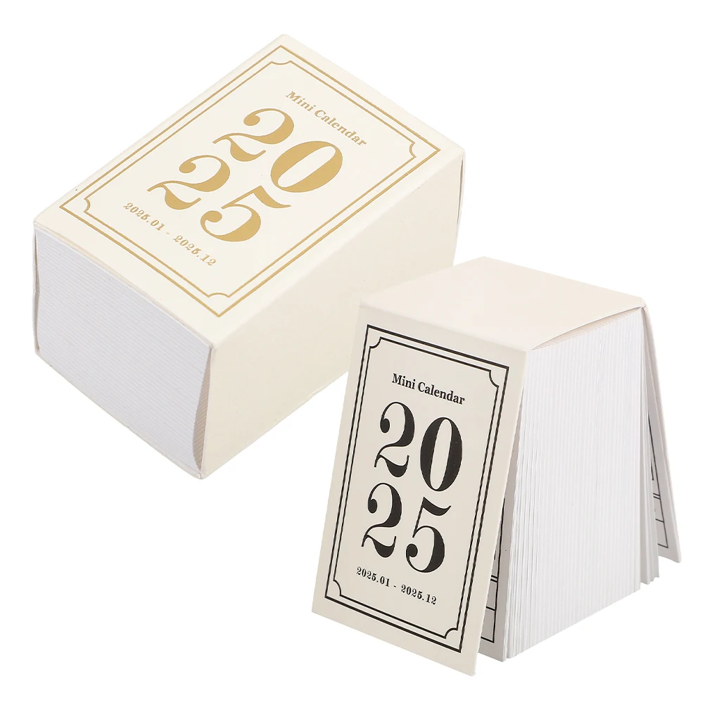 

2 Pcs Mini Calendar Daily Desk Cute Tearable Boho Teacher Flip Classroom Rural Creative Small Cool Desk Planner