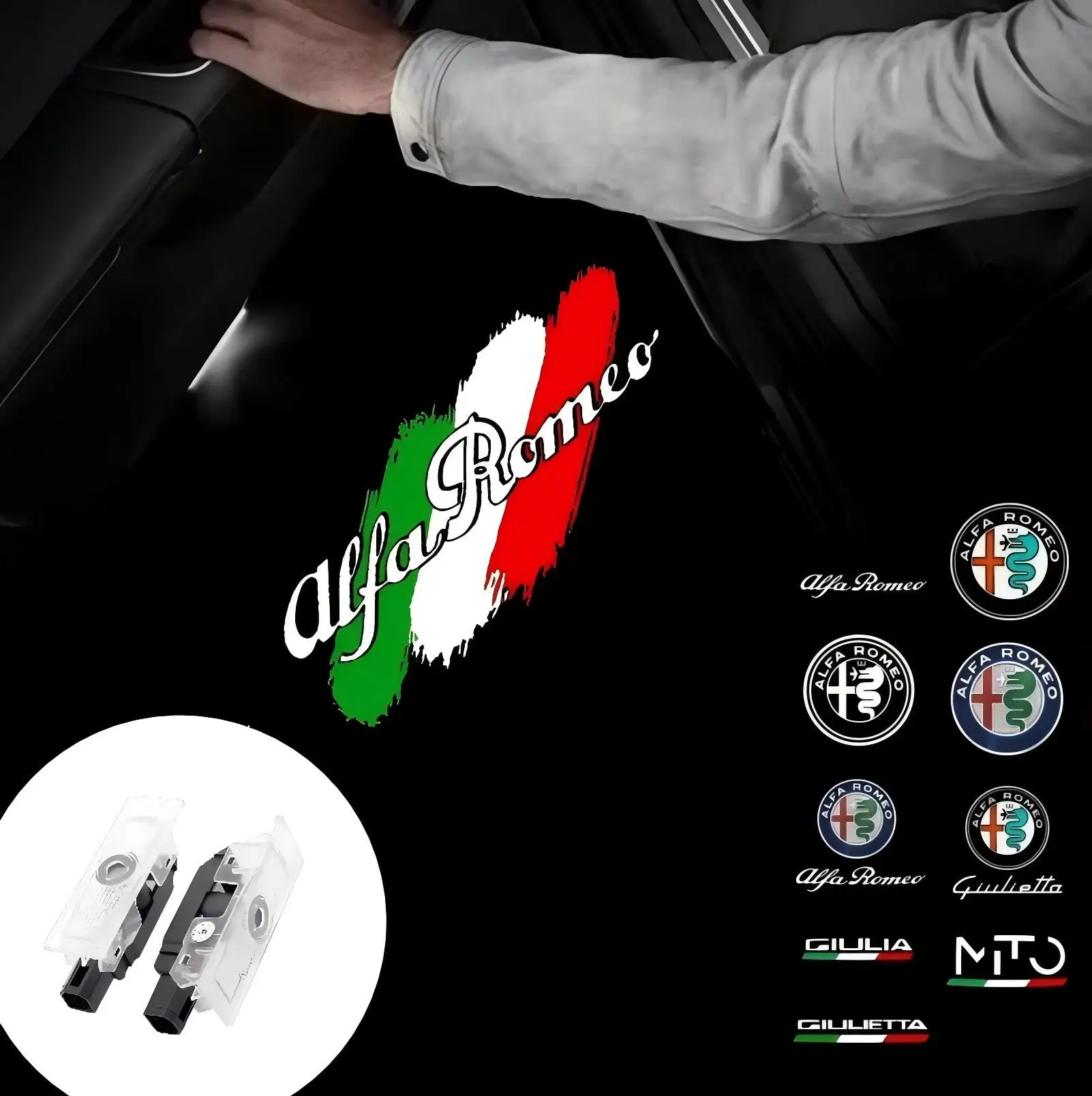 

Новинка 2025 года для Alfa Romeo 159 Giulia Mito Giulietta Stelvio Brera Ghost Shadow, дверной прожектор с логотипом, приветственный свет