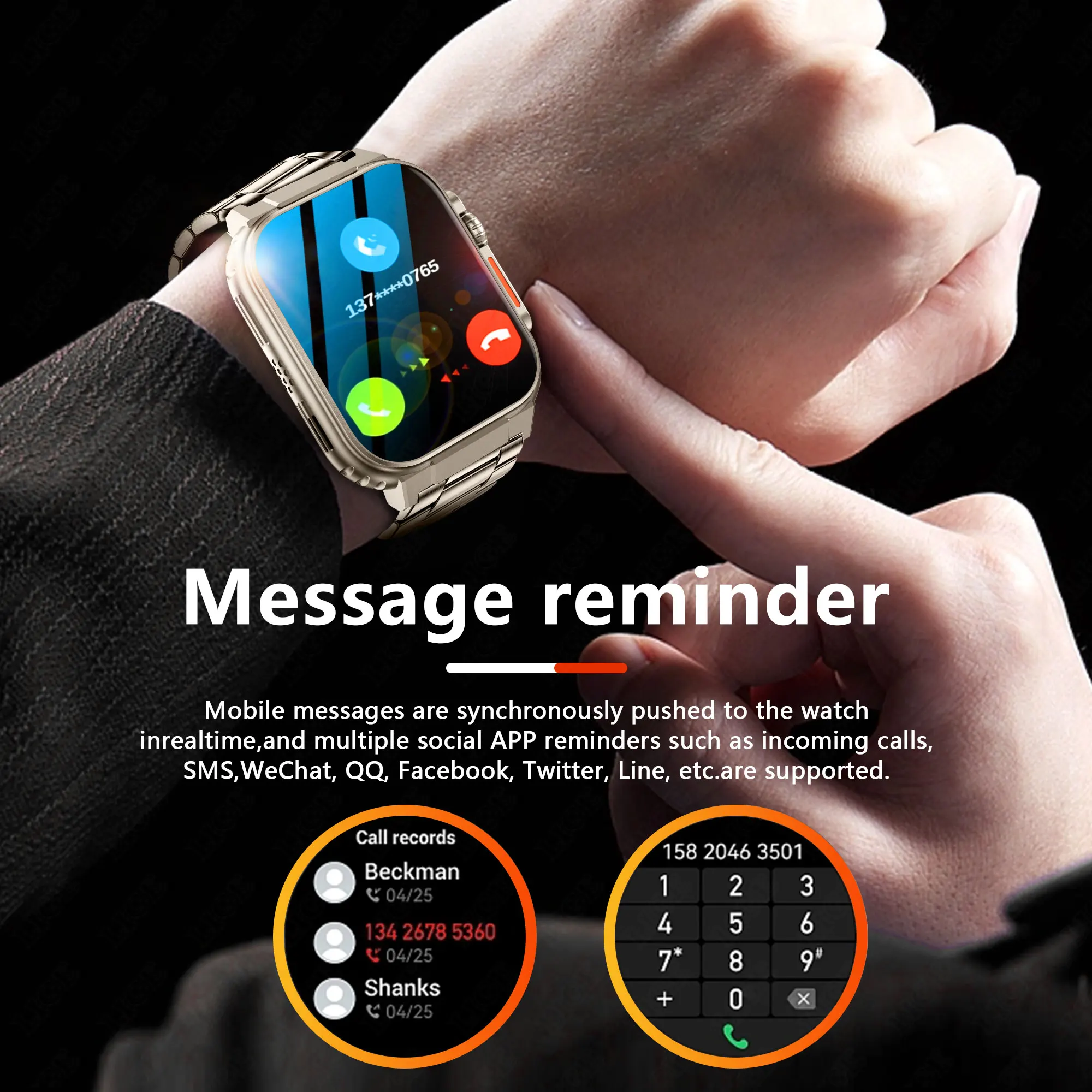 LIGE الموسيقى المحلية ربط TWS Smartwatch رجل إمرأة سوار AMOLED HD شاشة ساعة ذكية الرجال الرياضة بلوتوث دعوة 600 mA البطارية