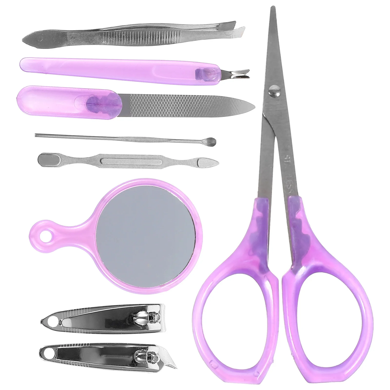 9-delige 9-in-1 nagelknipperset roestvrij staal manicure gereedschap voor vrouwen appelvormige behuizing reizen buitenbenodigdheden