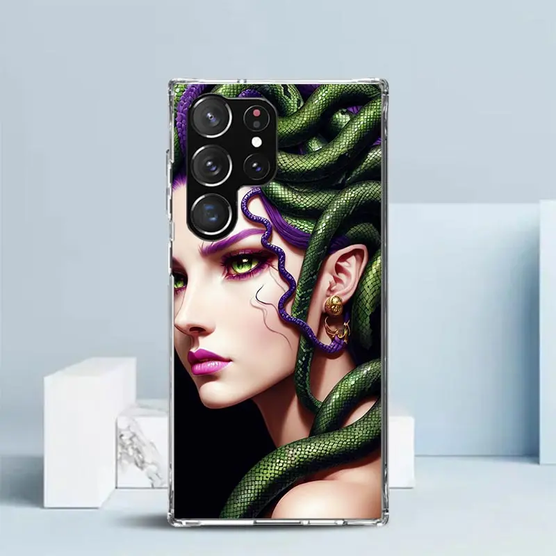 Medusa Greek Mythology Phone Case For Samsung Galaxy S22 S23 S24 Ultra S21 S20 FE S10 Plus S10E S9 S8 + S7 Edge Soft TPU Back Co