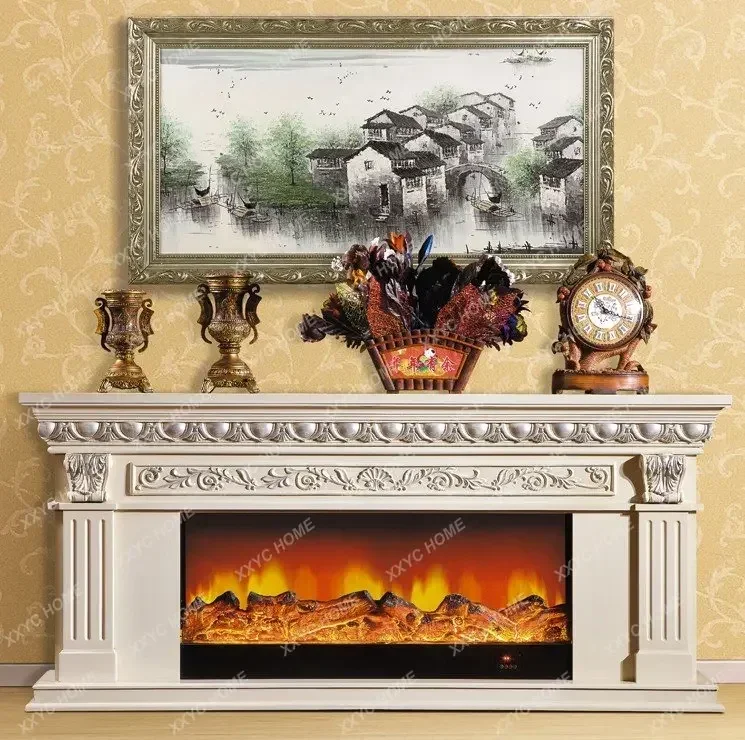 Fireplace Decoration Fireplace TV Cabinet 2 M Living Room Solid Wood Background Wall Heating Electronic Fireplace Core