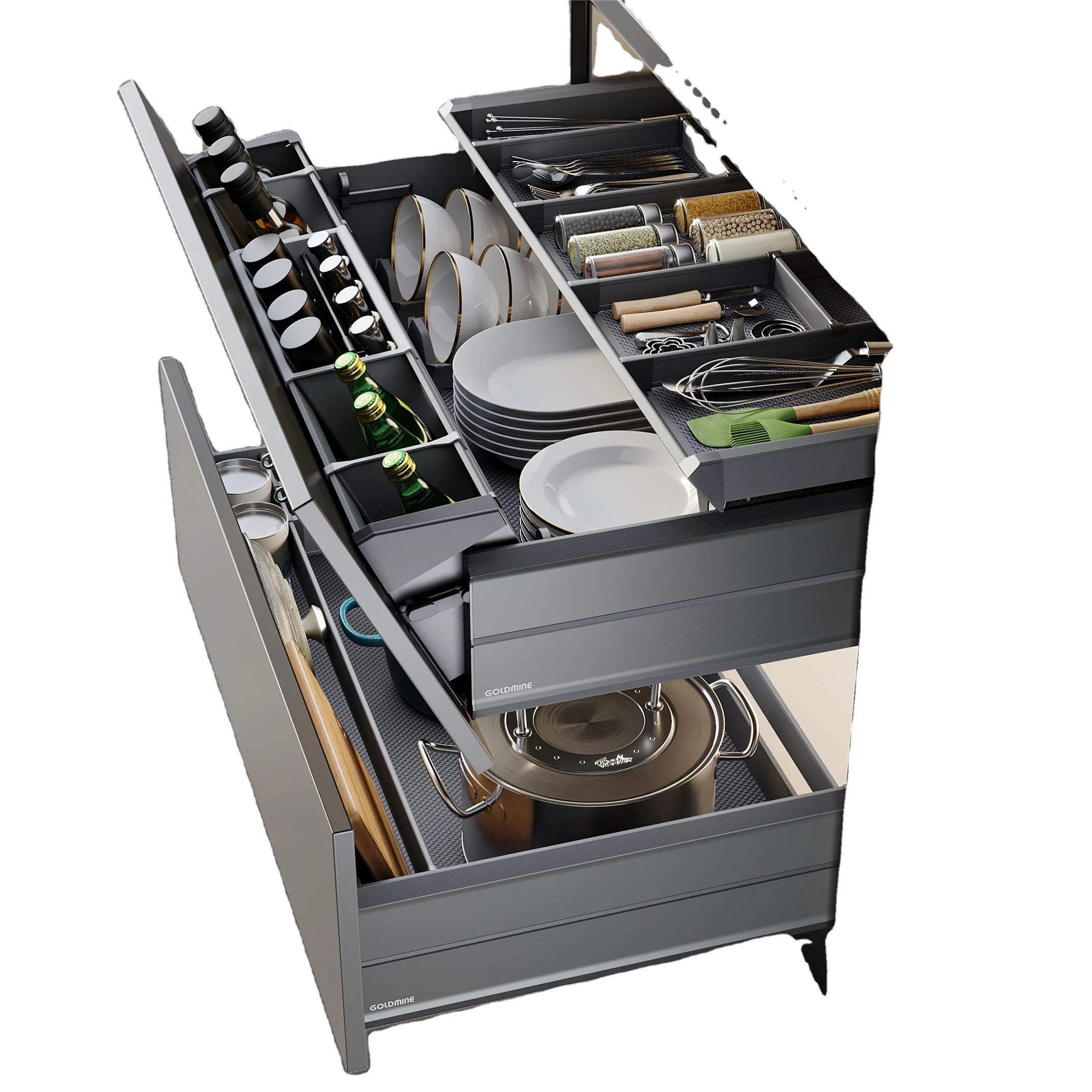 

Multifunctional pull-out drawer vegetable basket bowl rack kitchen cabinet