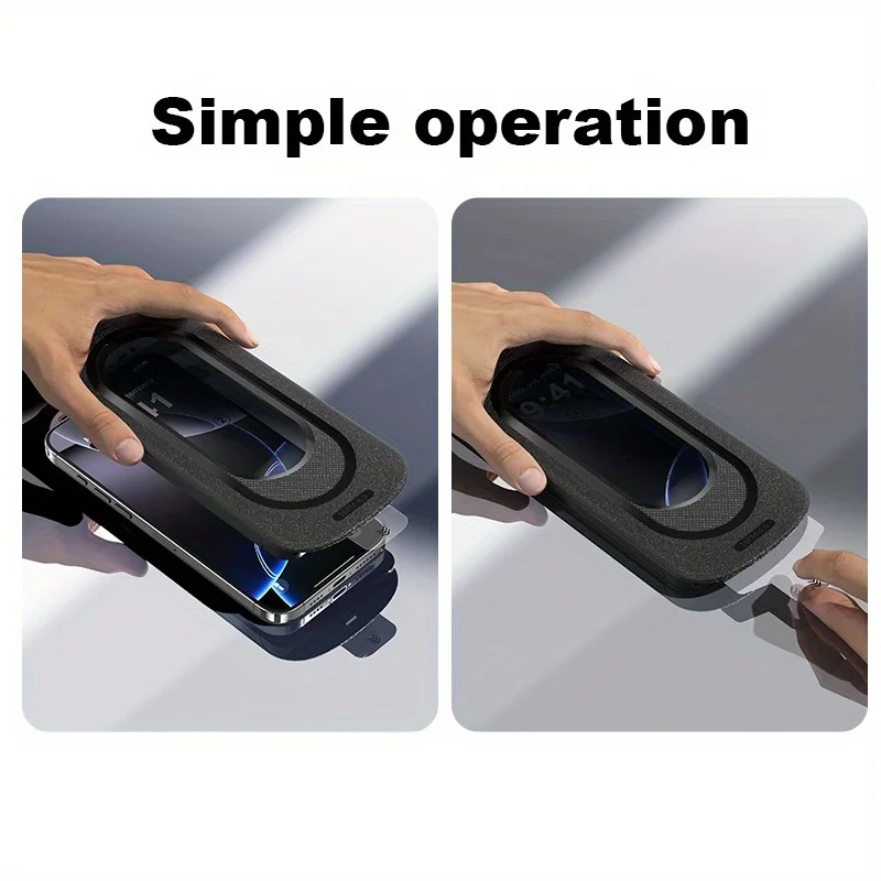 واقي شاشة مضاد للظهور لهاتف آيفون 16 13 12 14 15 Pro Max 3 قطعة زجاج مقسى خالٍ من الغبار مع غطاء تركيب محاذاة