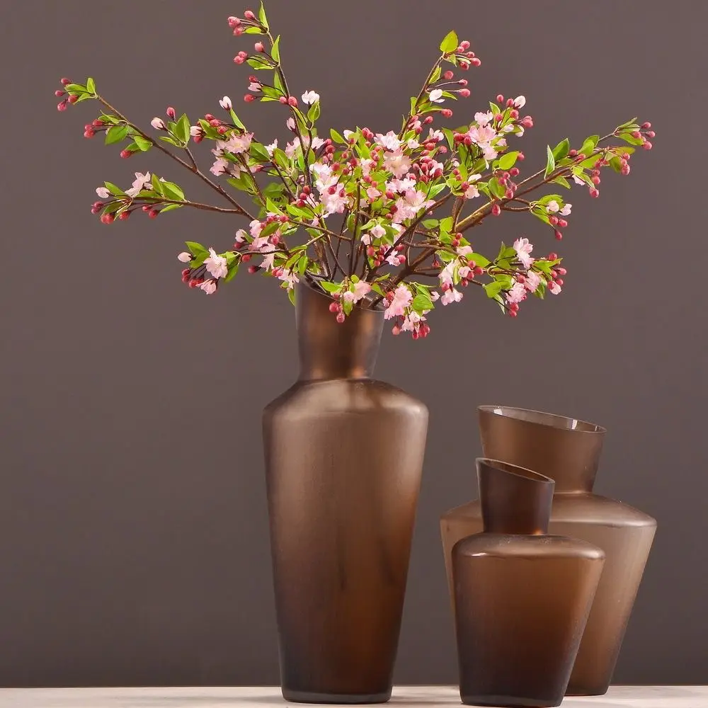 

Elegant Artificial Begonia Flowers Lifelike Real Touch Simulation Malus Flowers Handmade Fake Flowers Outdoor Garden Decor