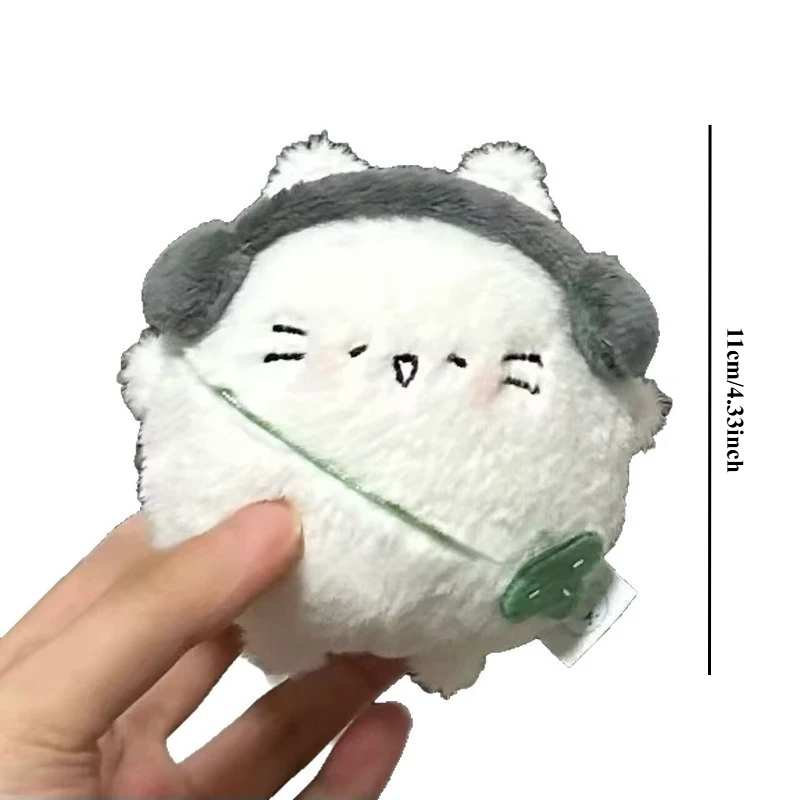 لطيف السمين القط الصغير البيض دمية أربع أوراق البرسيم القط الصغير دمية أفخم قلادة ظهره قلادة المفاتيح هدايا لصبي وفتاة #6