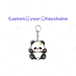 Custom Keychains Cartoon Key Chain Photo Customized Anime Charms Hologram Clear Acrylic Personalized Designer Keychains