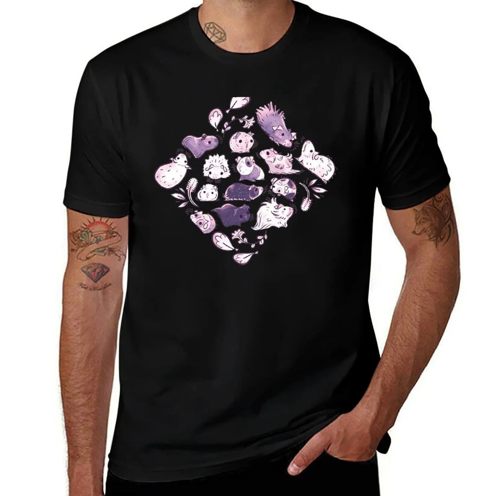 

Guinea Pig Diamond In Dusty Purple T-Shirt Basic Casual Short Sleeve Cotton Shirt