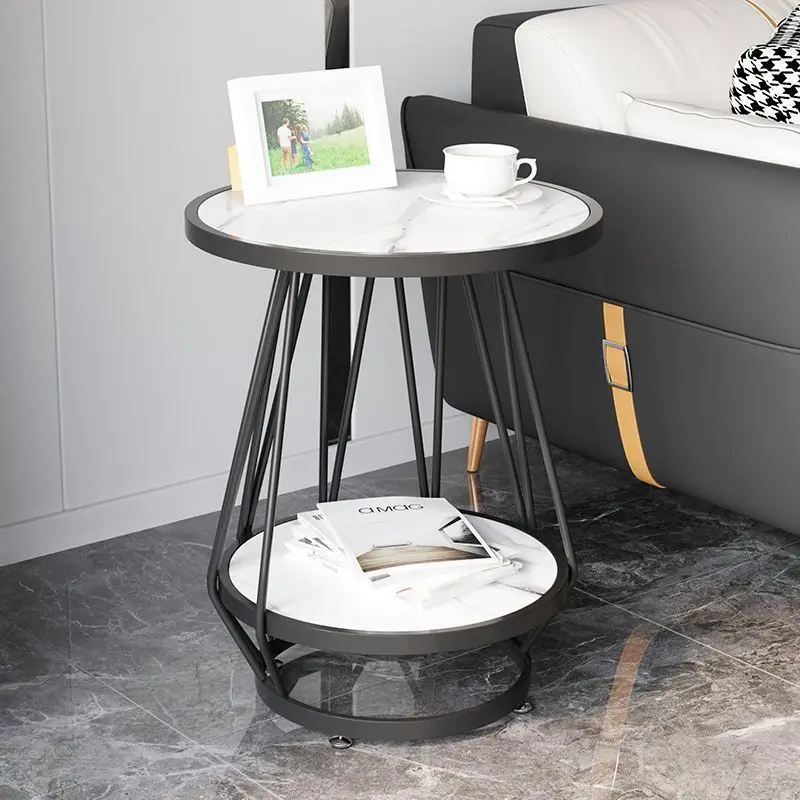 Small Round Tea Table Light Luxury Modern Living Room Family Sofa Side A Few Balcony Contracted Mini Bedside Small Table