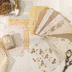 JIANWU-28 hojas de papel serie de luz Vintage, Material de decoración en relieve, papel creativo, diario DIY, Collage, papelería de álbum de recortes