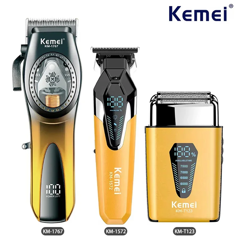 

Kemei KM-1767 Professional Electric Hair Clipper,KM-1572 Rechargeable Trimmers,KM-T123 Shaver For Men,Kit1,Kit2,Kit3