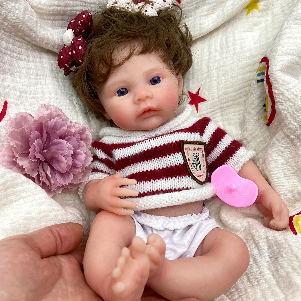 

12-дюймовая реалистичная кукла-реборн премиум-класса ручной работы с вшитыми волосами, силиконовая, для творчества, подарков и праздничных подарков