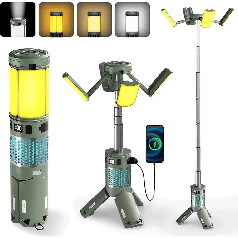 

12000mAh Rechargeable Collapsible Lantern with Stand, Magnetic Base, IPX5 Waterproof for Camping and Hiking