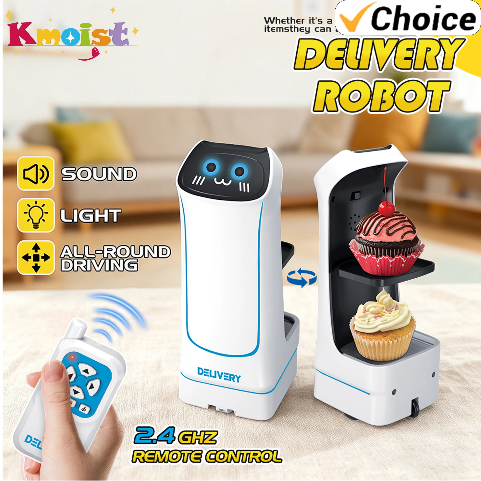 

Electric Food Delivery Robots Novel Remote-controlled Car Toys Small Item Transportation Games Funny Surprisest Birthday Gifts