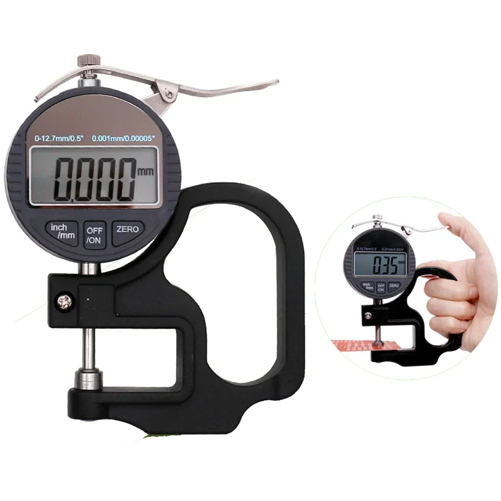 

0.01mm / 0.001mm Digital Thickness Gauge Electronic Percentage Thickness Meter 0.01-12.7mm Range Micrometer Thickness Gauge