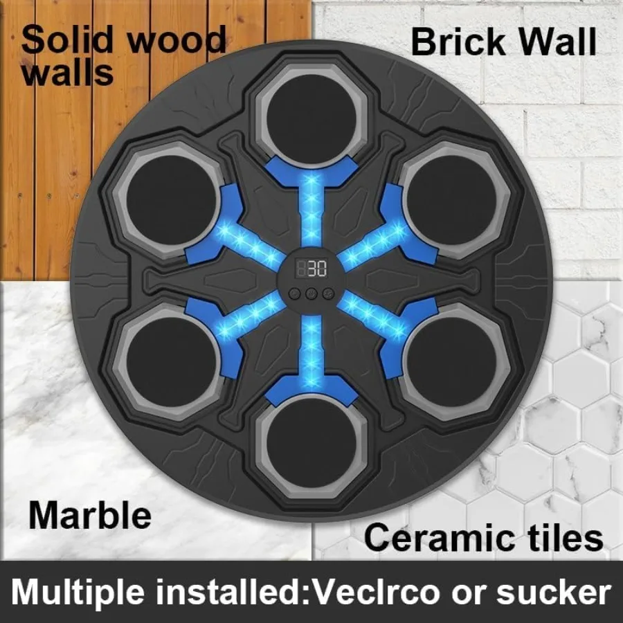 Macchina da boxe musicale Bluetooth intelligente con luci a LED per attrezzatura per allenamento con bersaglio elettronico montata a parete per il fitn domestico