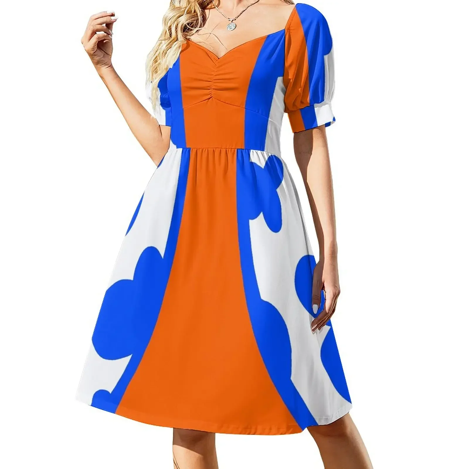 

Blue and orange Sleeveless Dress wedding guest dress 2025 women's clothing korea stylish Dress women