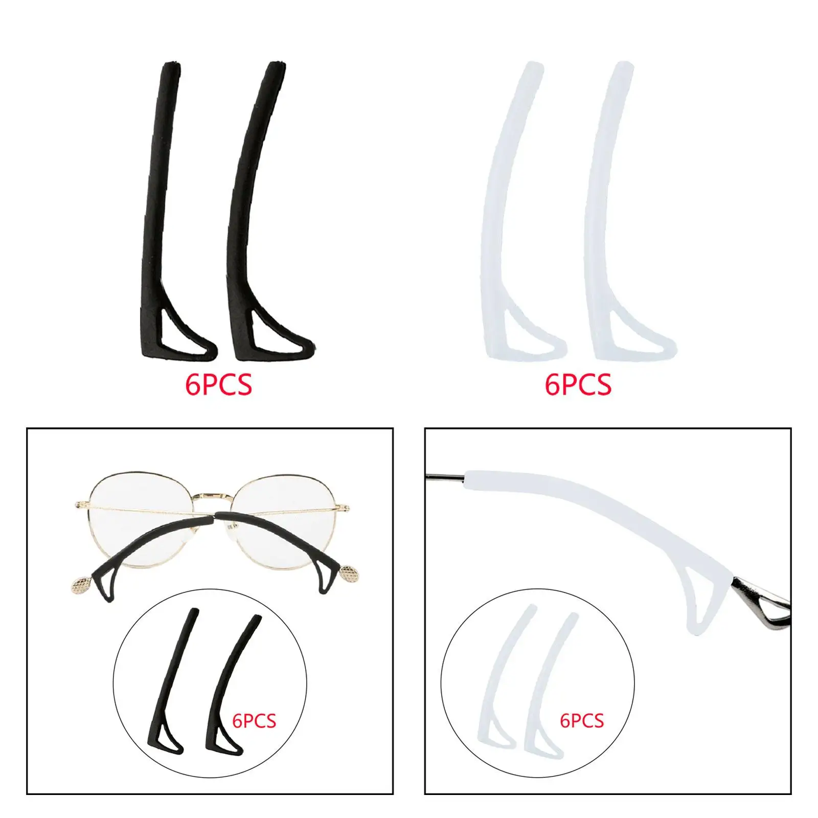 12 قطعة من مقابض الأذن النظارات وسادة الأذن للأطفال والكبار