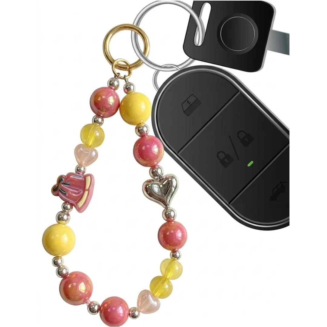 Key Pendant Color-Block Bag Charm Acrylic Beaded Charm Beaded Purse Charm For Keys Mobile Phones Holiday Gifting