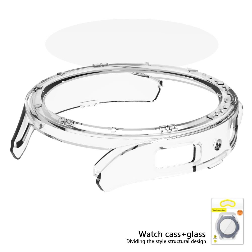 QZYLTD Custodia+vetro Samsung Galaxy Watch7 o 6 40 44mm Custodia mezza confezione per PC