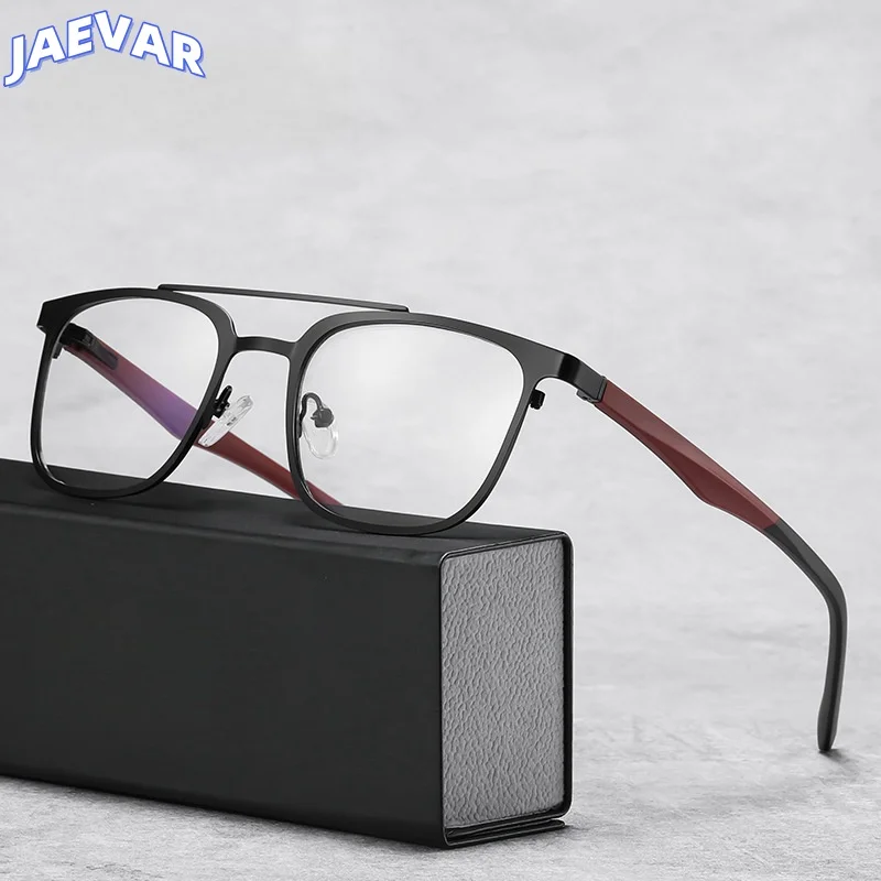 

New Metal Eyeglass Frame Fashionable Double Beam Men's And Women's Eyeglass Frame Retro Square Optical Prescription Frame 91362