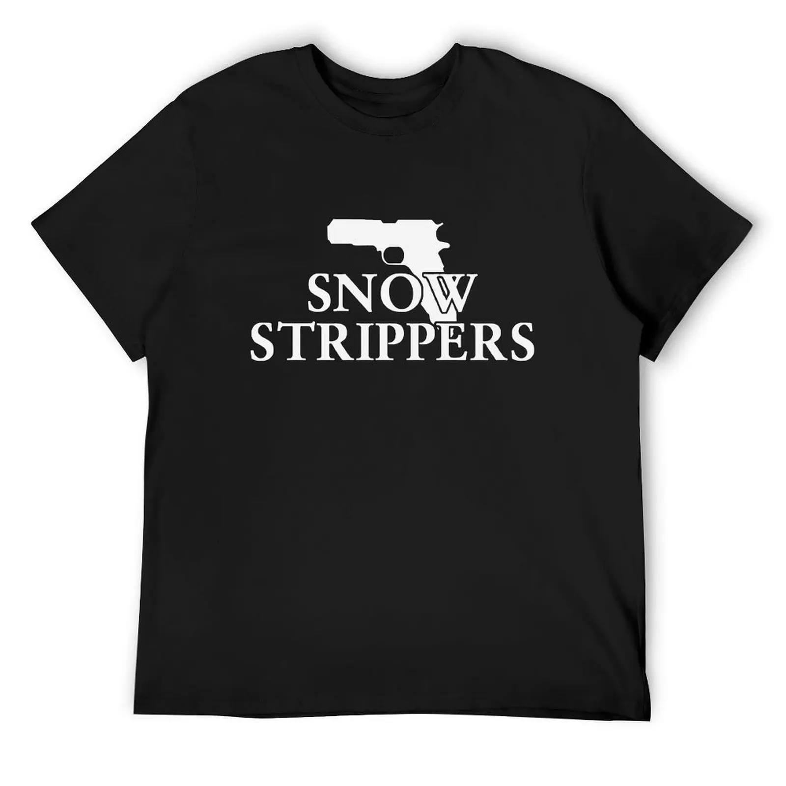

Snow Strippers Merch Gun T-Shirt heavyweights oversizeds plus size tops cheap stuff mens t shirts casual stylish