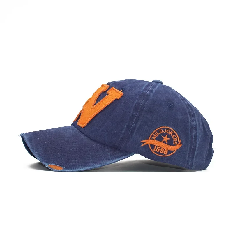 Baseballkappe mit besticktem Buchstaben W, Snapback-Kappen, Knochenkappe, Distressed-Look, passgenaue Kappe für Herren, individuelle Hüte – Detail 10
