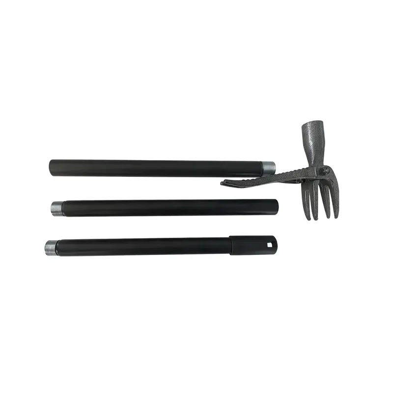 Heavy Duty Carbon Steel Weeder with Long Handle Vertical Four Claw Design for Efficient Dandelion Root Removal in Lawn and