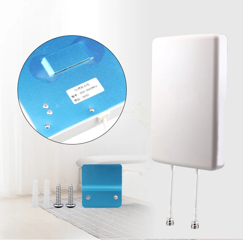 800-3700MHz 4G 5G Router Signal Amplifier Indoor Directional Dual Polarization Wall Mounted Flat Antenna N Female Mobile WiFi