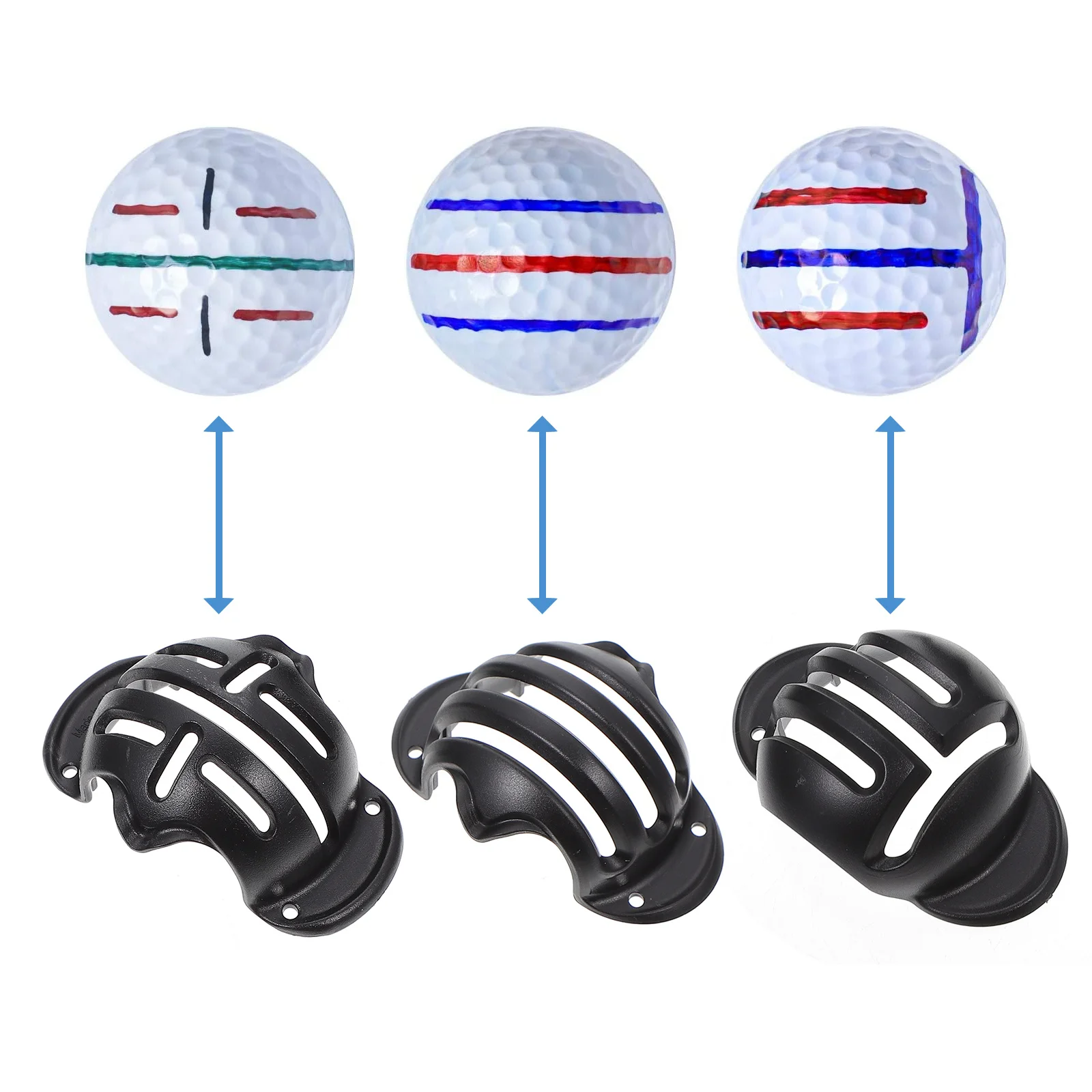 1 مجموعة كرات الغولف الخطاط محاذاة كليب مستقيم خطوط أنيقة المحمولة مريحة كلا الجانبين وسم أداة