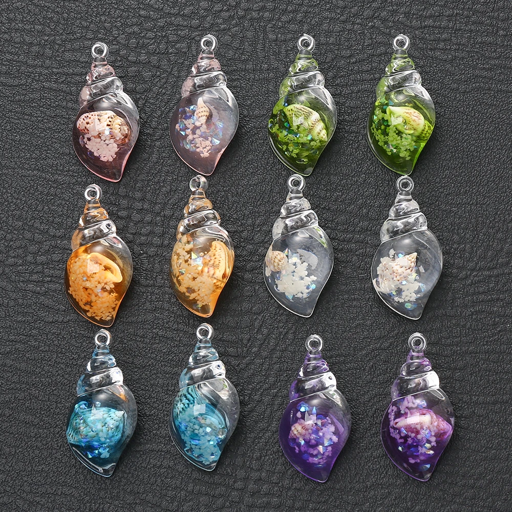 10Pcs New Acrylic Beads Colorful Conch Shape Spacer Bead For Jewelry Making DIY Bracelet Necklace Accessories