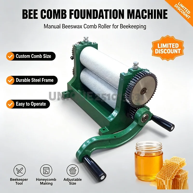 Beeswax Comb Foundation Rollers Machine Aluminum Alloy Roller Easy Demould Precision Honeycomb Embossing Tool Apiculture Supply