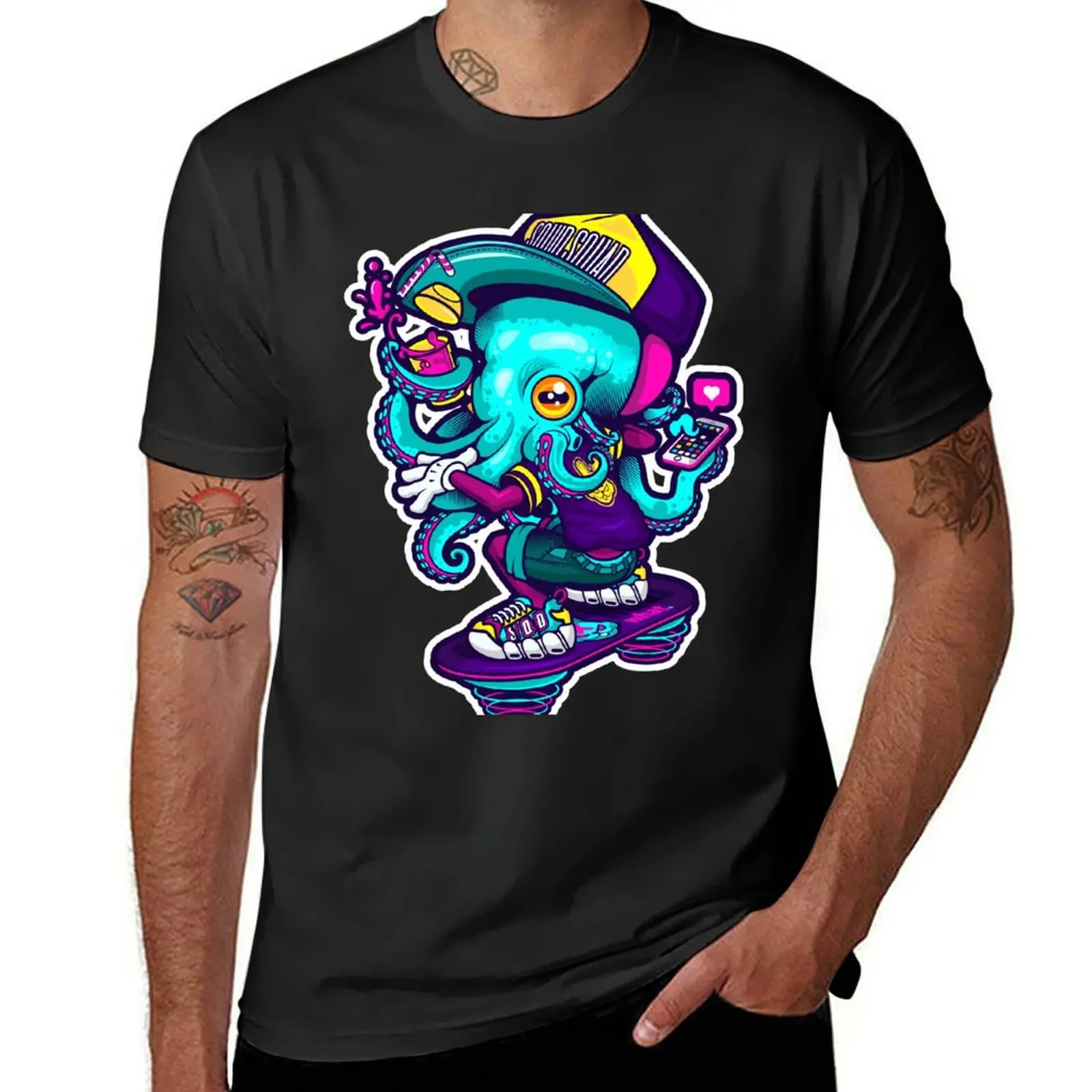COOL SQUID T-Shirt tops summer top plus size tops Aesthetic clothing men workout shirt