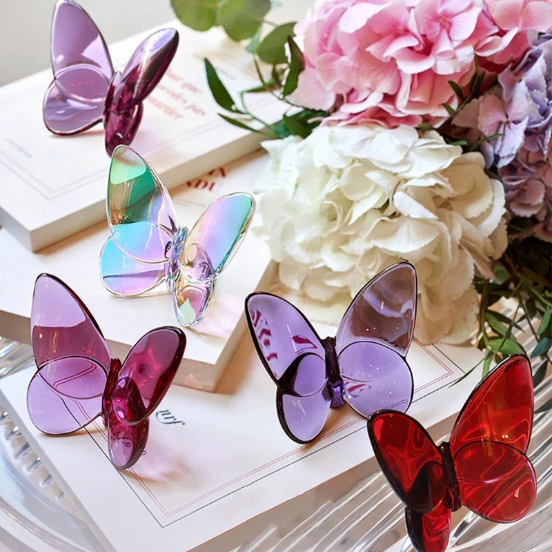 Cristal Papillon Borboleta Asas, Vidro Fluttering, Lucky Borboleta Ornamentos, Decoração Para Casa, Artesanato Acessórios, Presente De Aniversário