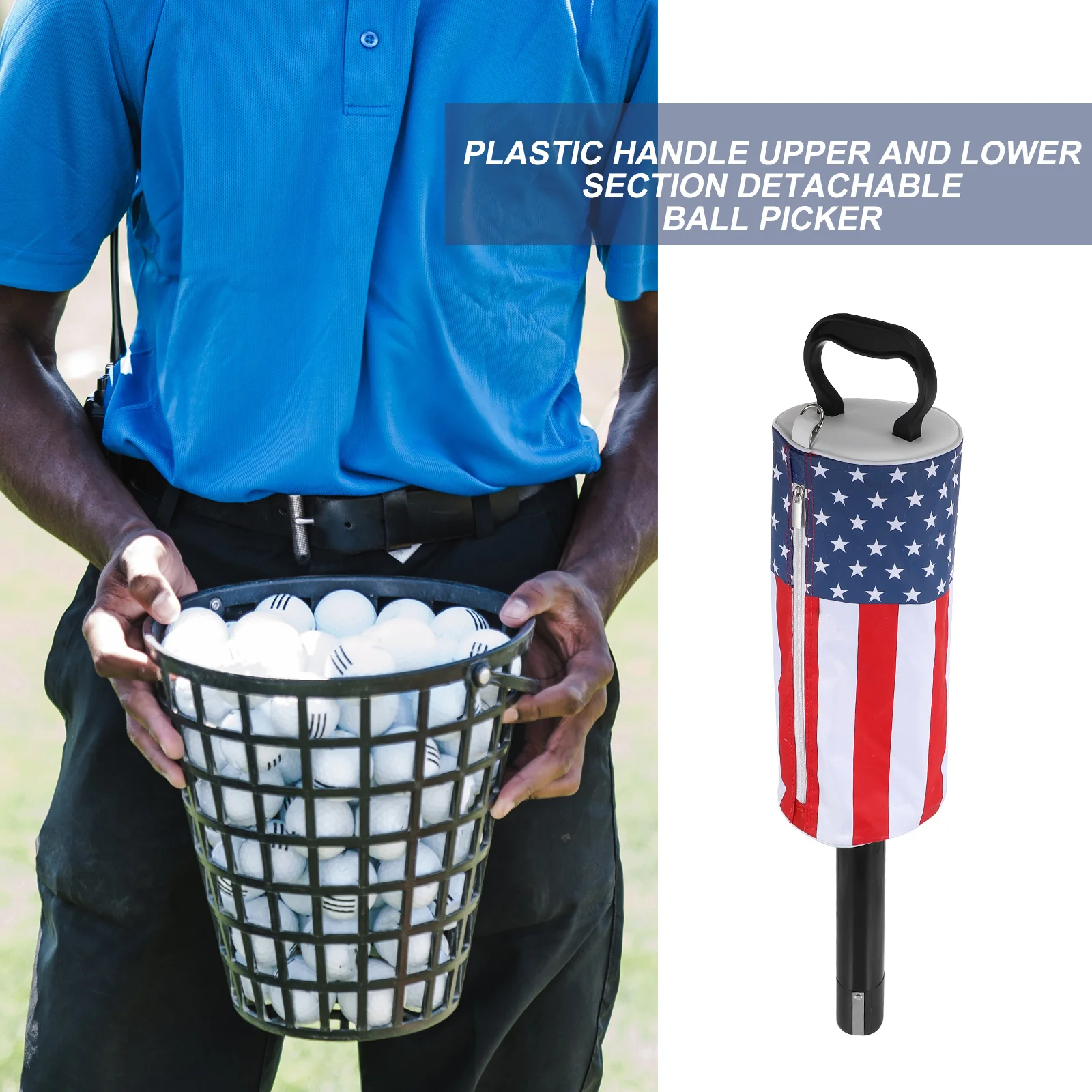 

1Pcs Creative Golfs Ball Picker Premium Materials Long Lasting No Bending Required Large Storage Convenient Golf Tool