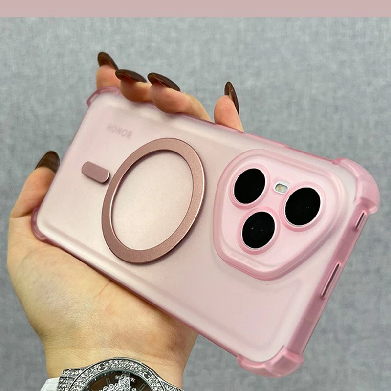 For Honor400Lite Case Airbag Shockproof Magnetic Wireless Charging Case For Honor 400 300 200 100 90 80 70 60 Pro Clear Cover - náhled 3