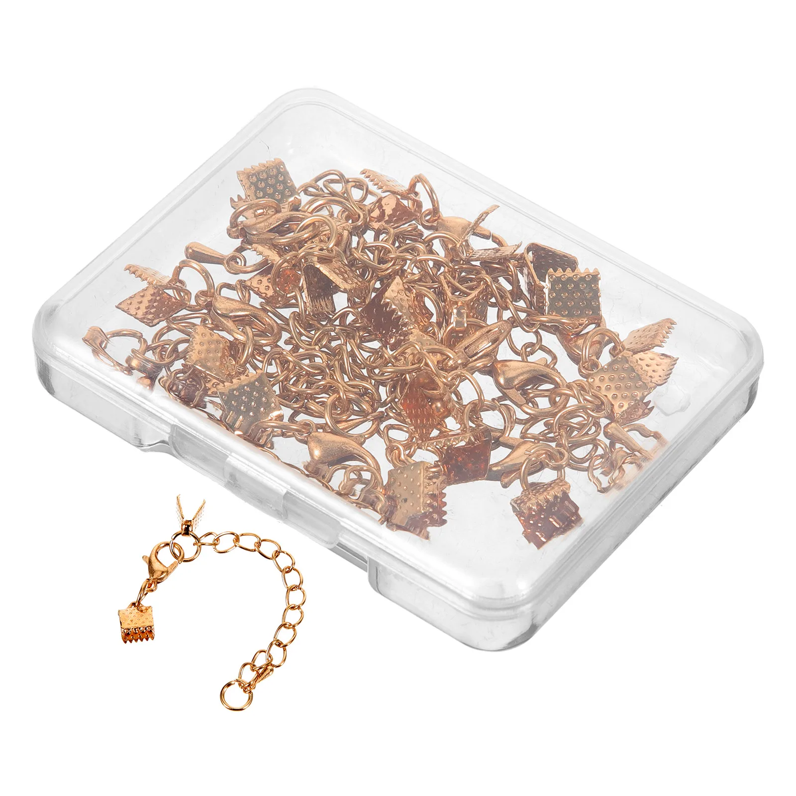

10 Sets Golden Jewelry Findings DIY Metal Clasps Lobster Hooks Extension Chains Drop Charms Accessories Necklace Bracelet Making